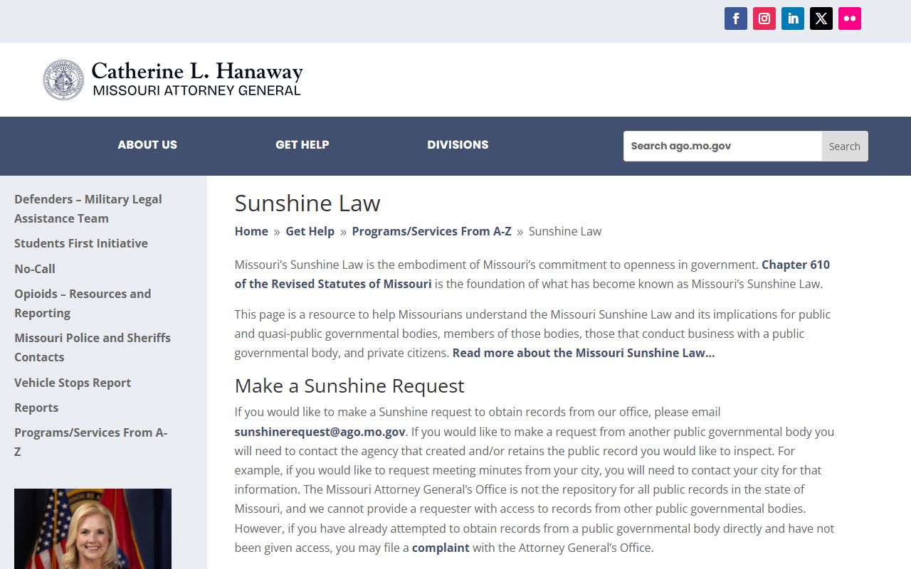 Mercer County court records Missouri Sunshine Law overview