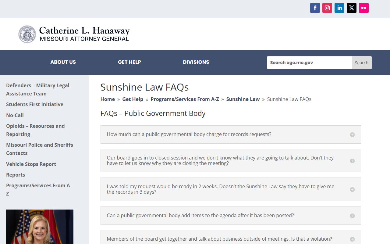 Mercer County court records Missouri Sunshine Law frequently asked questions