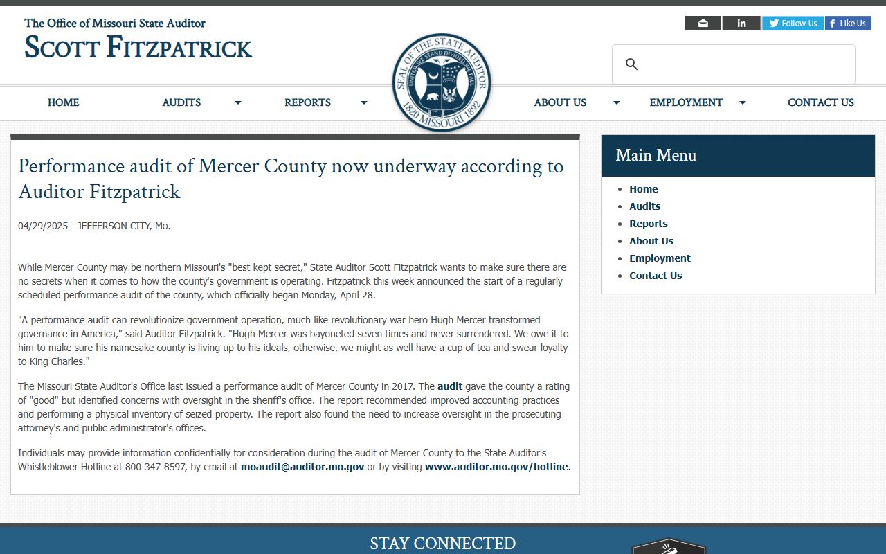 Mercer County court records public accountability audit notice